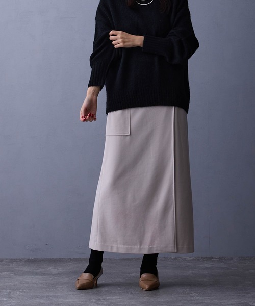 NICOLE white（ニコルホワイト）の「ラップ風タイトスカート（スカート・レディース・ダークグリーン/ブラック/キナリ・FREE）」の19枚目の写真