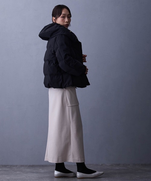 NICOLE white（ニコルホワイト）の「ラップ風タイトスカート（スカート・レディース・ダークグリーン/ブラック/キナリ・FREE）」の21枚目の写真