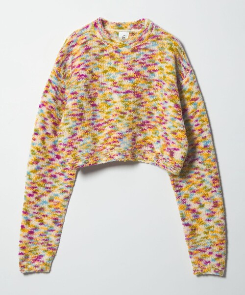 6（ロク）の「＜6(ROKU)＞ウールコットン ミックス ニット プルオーバー（ニット/セーター・レディース・ケリーグリーン/イエロー・FREE）」の4枚目の写真