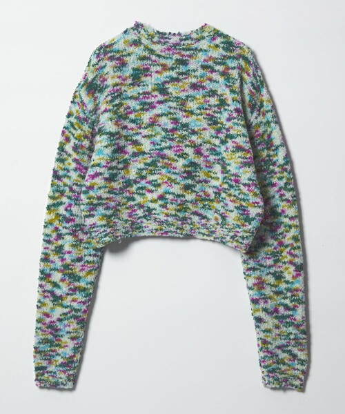 6（ロク）の「＜6(ROKU)＞ウールコットン ミックス ニット プルオーバー（ニット/セーター・レディース・ケリーグリーン/イエロー・FREE）」の10枚目の写真