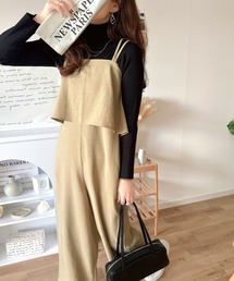 ブランド古着】オールインワン・サロペット（ベージュ系・リネン・麻