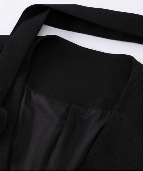 LA POMME jours(ラポミ・ジュール)の「Rose Applique Ribbon Jacket(テーラードジャケット・レディース・ブラック・SMALL/MEDIUM/LARGE)」の2枚目の写真
