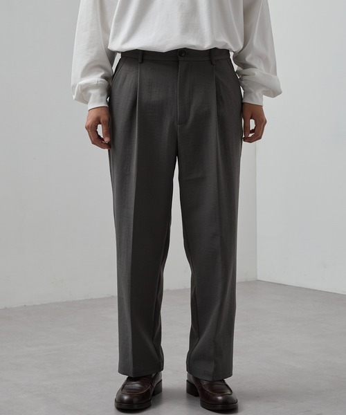 SLICK(スリック)の「【SLICK/スリック】Double Cloth One Tuck Tapered Pants/ダブルフェイスポリエステルツイルワンタックテーパードスラックス / セットアップ(スラックス・メンズ・カーキ/ブラック/チャコールグレー・3/2/1)」の13枚目の写真