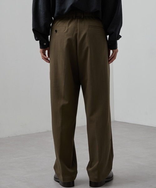 SLICK(スリック)の「【SLICK/スリック】Double Cloth One Tuck Tapered Pants/ダブルフェイスポリエステルツイルワンタックテーパードスラックス / セットアップ(スラックス・メンズ・カーキ/ブラック/チャコールグレー・3/2/1)」の21枚目の写真