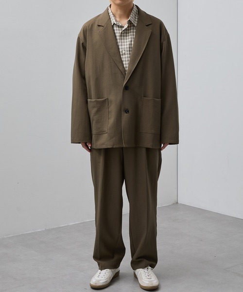 SLICK(スリック)の「【SLICK/スリック】Double Cloth One Tuck Tapered Pants/ダブルフェイスポリエステルツイルワンタックテーパードスラックス / セットアップ(スラックス・メンズ・カーキ/ブラック/チャコールグレー・3/2/1)」の22枚目の写真