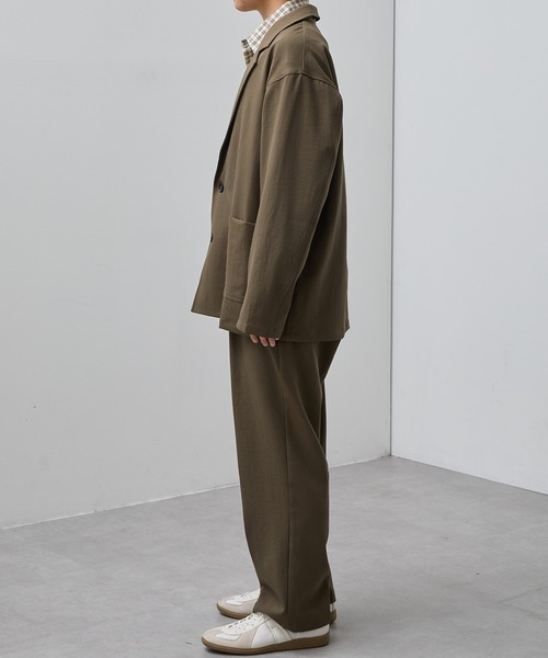 SLICK（スリック）の「【SLICK/スリック】Double Cloth One Tuck Tapered Pants/ダブルフェイスポリエステルツイルワンタックテーパードスラックス / セットアップ（スラックス・メンズ・カーキ/ブラック/チャコールグレー・3/2/1）」の8枚目の写真