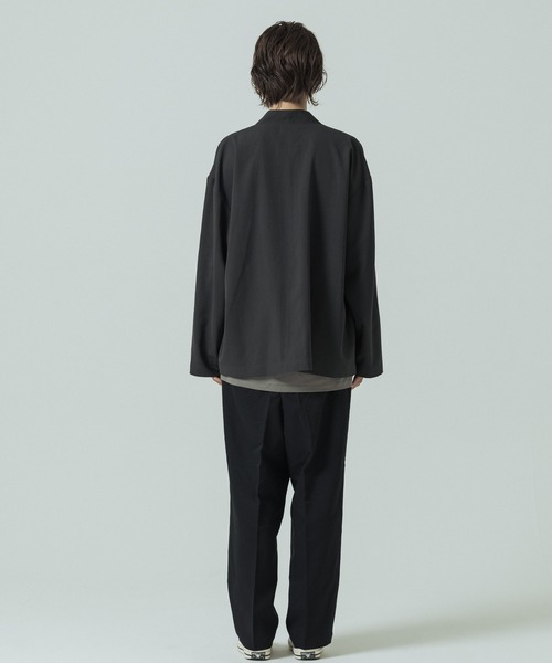 SLICK（スリック）の「【SLICK/スリック】Double Cloth One Tuck Tapered Pants/ダブルフェイスポリエステルツイルワンタックテーパードスラックス / セットアップ（スラックス・メンズ・カーキ/ブラック/チャコールグレー・3/2/1）」の14枚目の写真