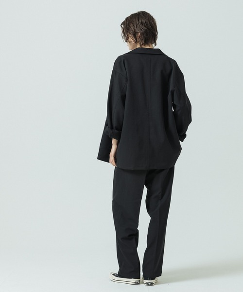 SLICK（スリック）の「【SLICK/スリック】Double Cloth One Tuck Tapered Pants/ダブルフェイスポリエステルツイルワンタックテーパードスラックス / セットアップ（スラックス・メンズ・カーキ/ブラック/チャコールグレー・3/2/1）」の15枚目の写真