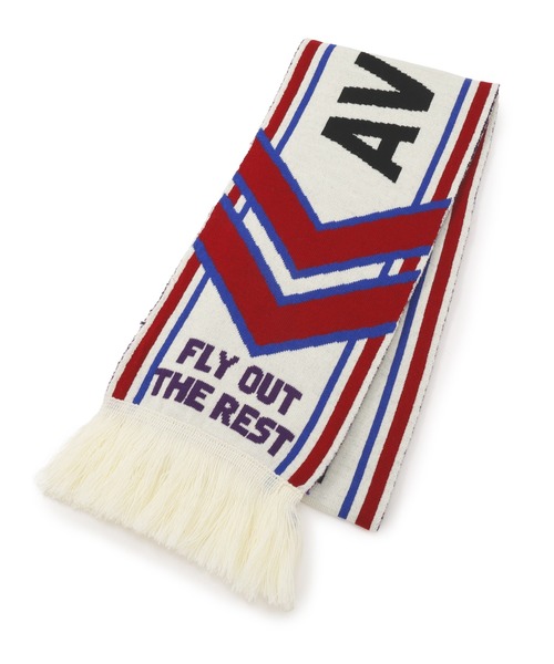 AVIREX(アヴィレックス)の「AVIREX AIR RACING CLUB LINE SOCCER MUFFLER / アヴィレックス エアレーシングクラブ ライン サッカーマフラー(マフラー・メンズ・バーガンディー/ブラック/オフホワイト・FREE)」の5枚目の写真