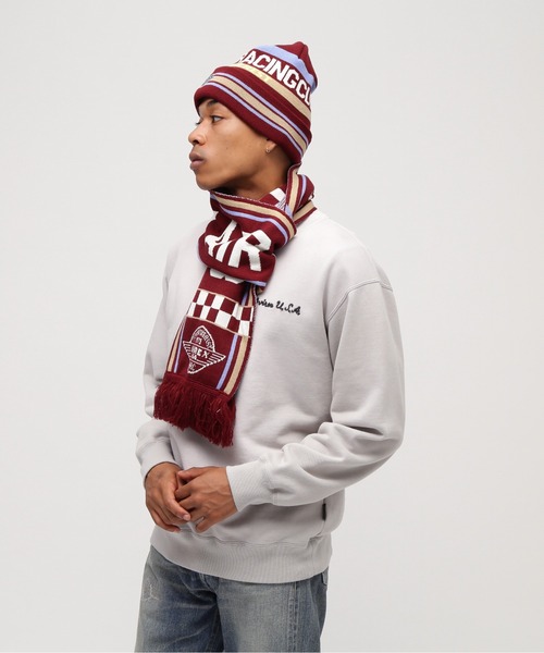 AVIREX(アヴィレックス)の「AVIREX AIR RACING CLUB LINE SOCCER MUFFLER / アヴィレックス エアレーシングクラブ ライン サッカーマフラー(マフラー・メンズ・バーガンディー/ブラック/オフホワイト・FREE)」の14枚目の写真