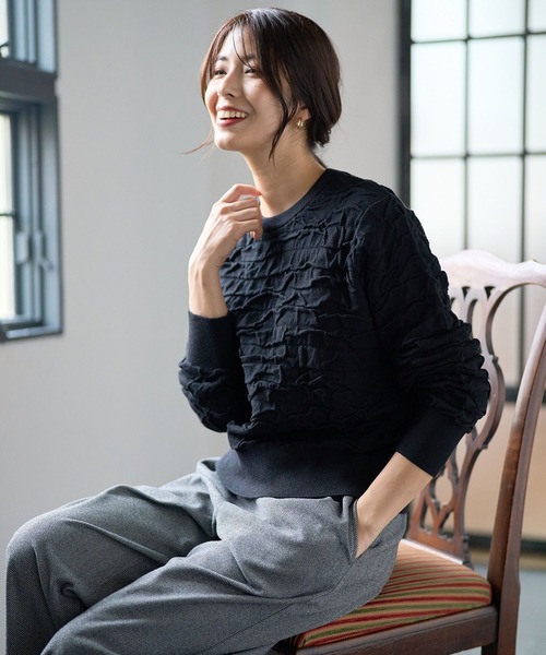 FOUND GOOD（ファウンドグッド）の「フクロジャガードニットPO（ニット/セーター・レディース・レッド系5/ブラック/アイボリー・L/M/S）」の5枚目の写真