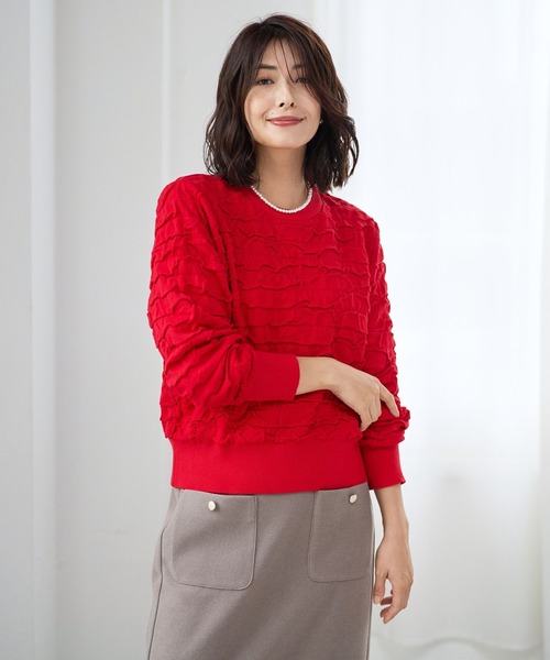 FOUND GOOD（ファウンドグッド）の「フクロジャガードニットPO（ニット/セーター・レディース・レッド系5/ブラック/アイボリー・L/M/S）」の12枚目の写真