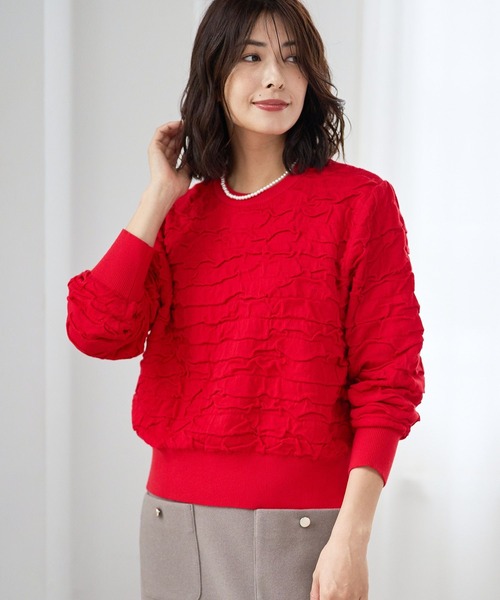 FOUND GOOD（ファウンドグッド）の「フクロジャガードニットPO（ニット/セーター・レディース・レッド系5/ブラック/アイボリー・L/M/S）」の13枚目の写真