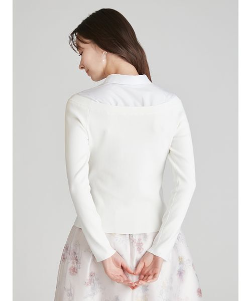 CELFORD（セルフォード）の「シャツレイヤードニットプルオーバー（ニット/セーター・レディース・ブラック/オフホワイト・38/36）」の6枚目の写真