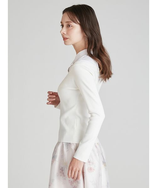 CELFORD（セルフォード）の「シャツレイヤードニットプルオーバー（ニット/セーター・レディース・ブラック/オフホワイト・38/36）」の7枚目の写真