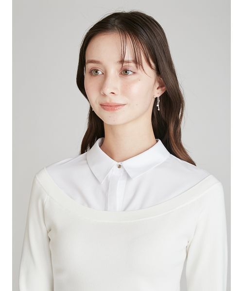 CELFORD（セルフォード）の「シャツレイヤードニットプルオーバー（ニット/セーター・レディース・ブラック/オフホワイト・38/36）」の8枚目の写真