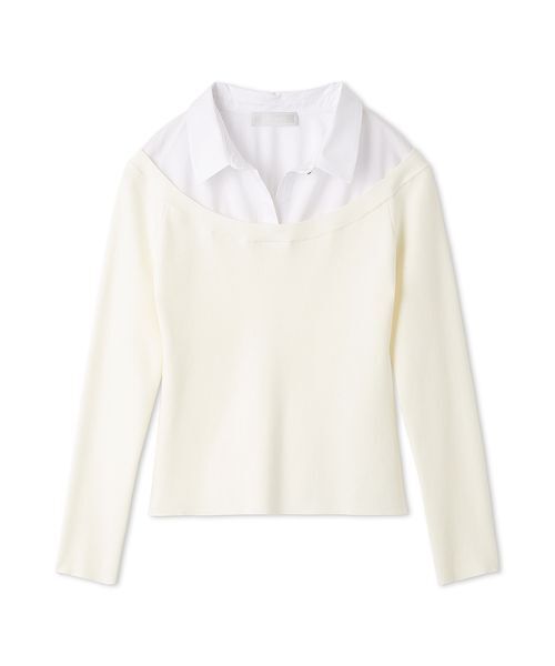 CELFORD（セルフォード）の「シャツレイヤードニットプルオーバー（ニット/セーター・レディース・ブラック/オフホワイト・38/36）」の13枚目の写真