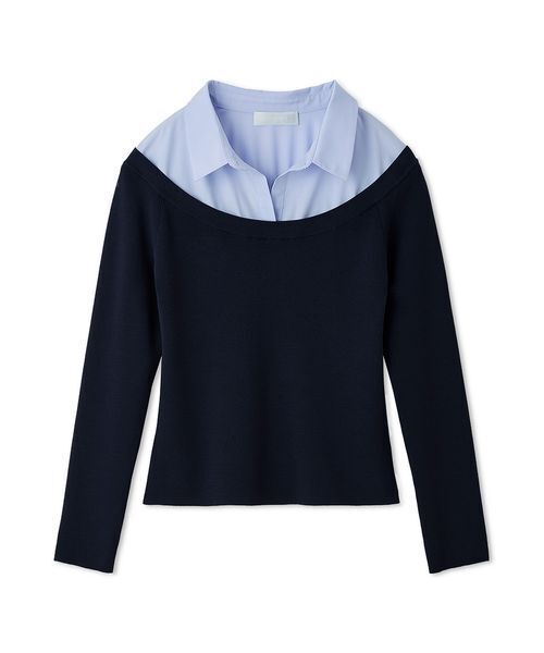 CELFORD（セルフォード）の「シャツレイヤードニットプルオーバー（ニット/セーター・レディース・ブラック/オフホワイト・38/36）」の14枚目の写真