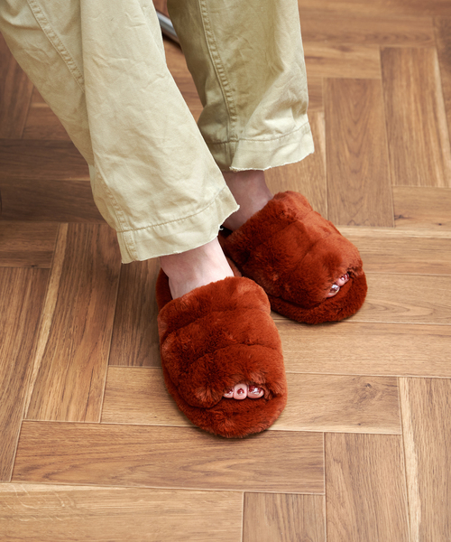 SLIPPER PUFFY FUR フェイクファー スリッパ（ルームシューズ/スリッパ
