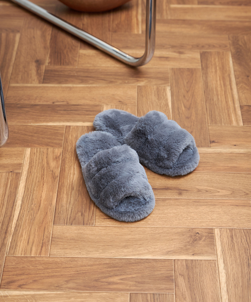 SLIPPER PUFFY FUR フェイクファー スリッパ（ルームシューズ/スリッパ