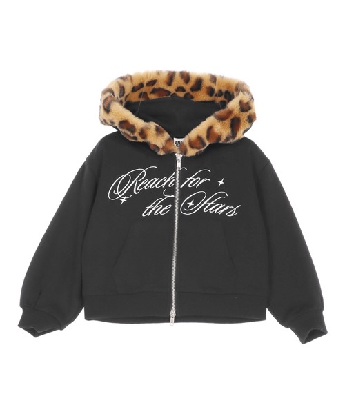ANAP kids（アナップキッズ）の「ヒョウ柄ファー付フーディーパーカー【ジュニアお揃い】（パーカー・キッズ・ブラック/ライトグレー/ピンク・130/120/110）」の20枚目の写真