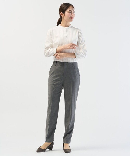 J.PRESS Ladies(J.プレス レディス)の「レースコンビ ボウタイ カットソー(Tシャツ/カットソー・レディース・ネイビー系/ホワイト系・SMALL)」の6枚目の写真