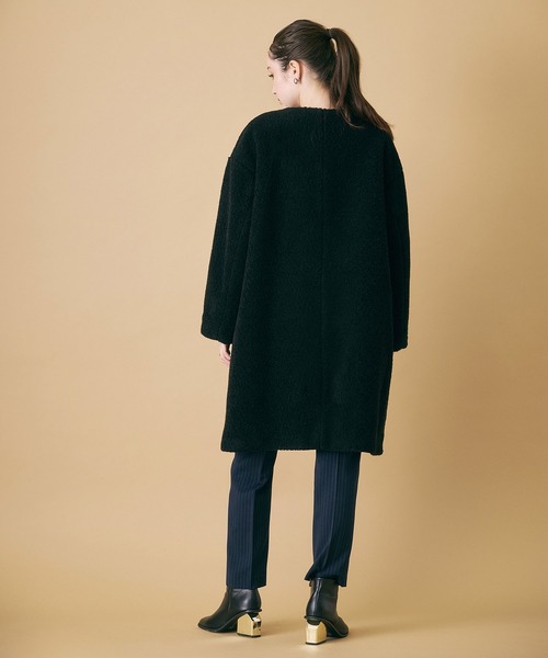 サイズM【新品】WE11DONE ボアロングコート 定価202,400円 WE11DONE ウェルダン ボア フルジップ スタンド ロングコート