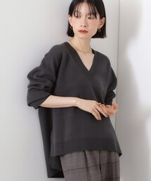 【体型カバー】ゆったり サイドスリットニット