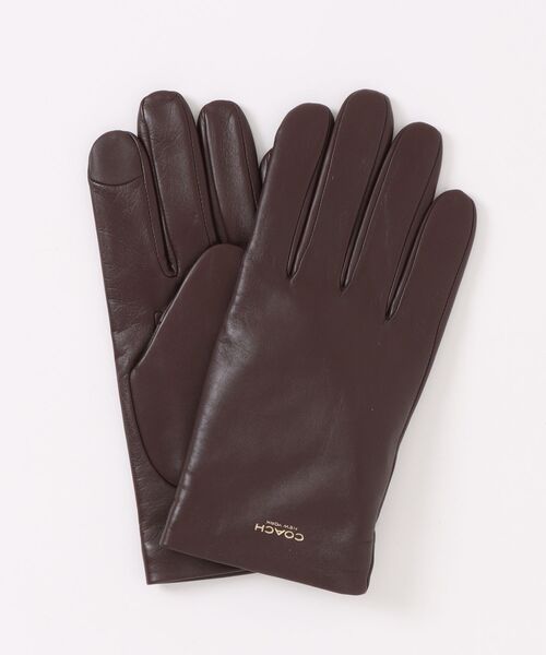 COACH（コーチ）の「メンズ レザー テック グローブ（手袋・メンズ・ブラウン系その他・LARGE/MEDIUM/SMALL/X-LARGE）」の2枚目の写真