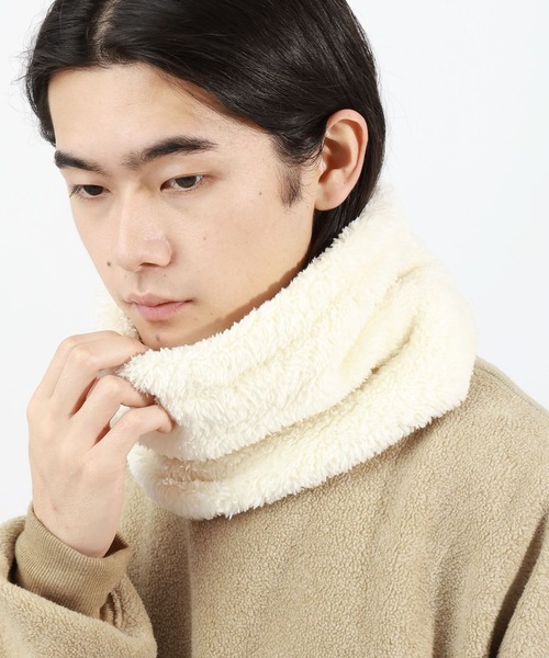 BAYFLOW(ベイフロー)の「ボアネックウォーマー(ストール/ショール・メンズ・グレー/ブラック/ブラウン/アイボリー・FREE)」の4枚目の写真