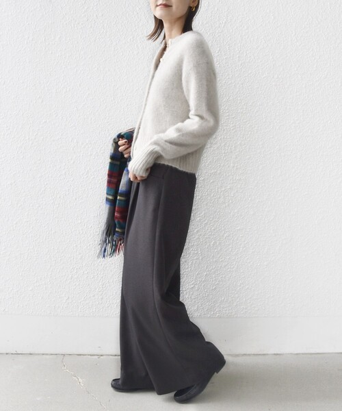 セール】〈洗濯機可能〉ウールライク ポケット デザイン ワイド パンツ