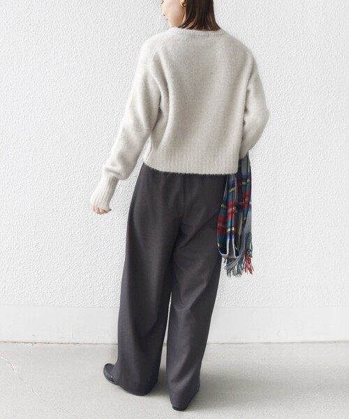 セール】〈洗濯機可能〉ウールライク ポケット デザイン ワイド パンツ