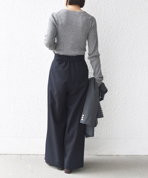 洗濯機可能〉ウールライク ポケット デザイン ワイド パンツ（その他