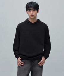 フードパーカー長袖Tシャツ[ブラック]