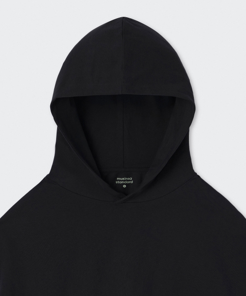MUSINSA STANDARD（ムシンサスタンダード）の「フードパーカー長袖Tシャツ[ブラック]（パーカー・メンズ・その他・SMALL/MEDIUM/LARGE/X-LARGE/XX-LARGE/XXX-LARGE）」の4枚目の写真