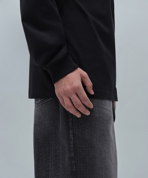 MUSINSA STANDARD（ムシンサスタンダード）の「フードパーカー長袖Tシャツ[ブラック]（パーカー・メンズ・その他・SMALL/MEDIUM/LARGE/X-LARGE/XX-LARGE/XXX-LARGE）」の6枚目の写真