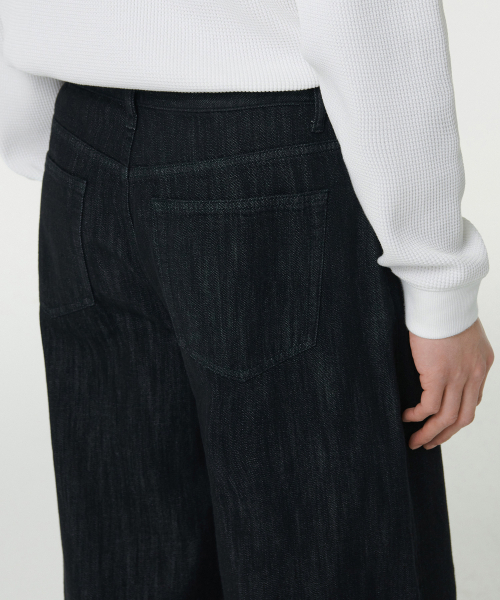 MUSINSA STANDARD（ムシンサスタンダード）の「リネンライクエクストラワイドデニムパンツ[ローブラック]（デニムパンツ・メンズ・その他・29/30/31/33/26/27/28/40/38/42/36/34/32）」の7枚目の写真