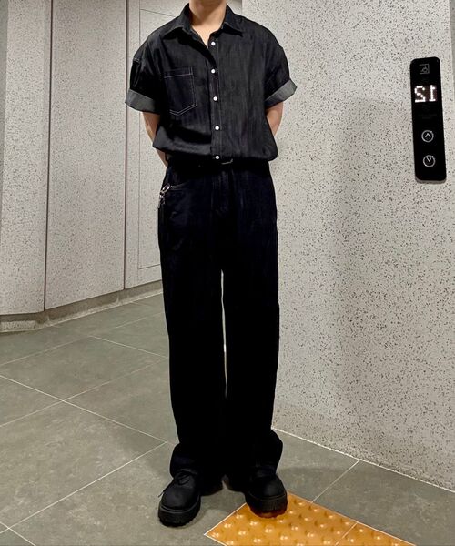 MUSINSA STANDARD（ムシンサスタンダード）の「リネンライクエクストラワイドデニムパンツ[ローブラック]（デニムパンツ・メンズ・その他・29/30/31/33/26/27/28/40/38/42/36/34/32）」の10枚目の写真