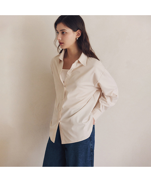 ZEROSTREET（ゼロストリート）の「[7カラー] ウ wrinkleフリーシャツ（シャツ/ブラウス・レディース・スカイブルー/ホワイト×ホワイト/ブルー/ブラウン/Lilac/PINK/ホワイト/ネイビー/Beige/イエロー・MEDIUM/SMALL）」の4枚目の写真