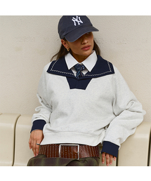 BITTER CELLS | ピーターカラー スウェットシャツ-ライトグレー(スウェット)