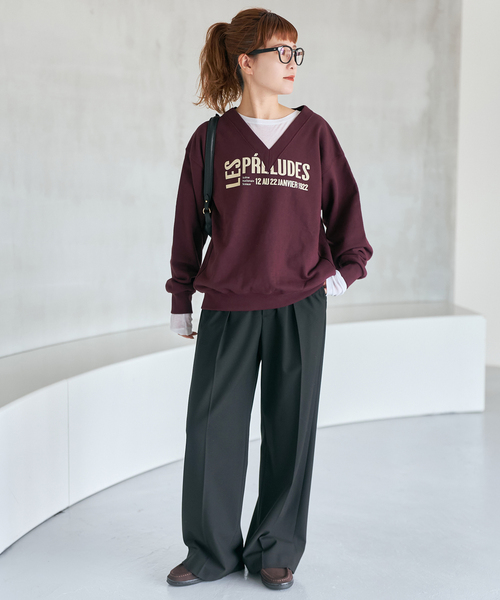 Spick & Span(スピックアンドスパン)の「裏起毛ジョーゼットタックイージーパンツ(スラックス・レディース・ライトグレー/ブラック/アイボリー・38/36)」の8枚目の写真