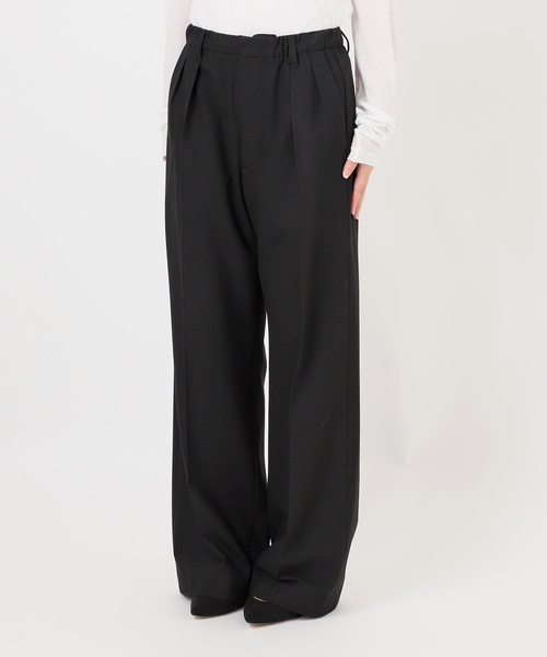 Spick & Span(スピックアンドスパン)の「裏起毛ジョーゼットタックイージーパンツ(スラックス・レディース・ライトグレー/ブラック/アイボリー・38/36)」の6枚目の写真