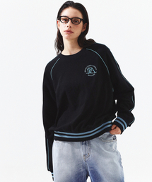 ROUND LOGO RAGLAN SWEATSHIRT BLACK