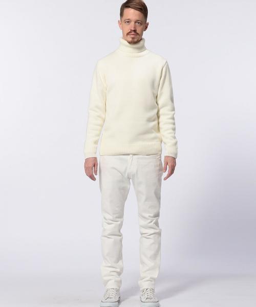 UNITED ARROWS(ユナイテッドアローズ)の「UAS ウール アクリル ローゲージ タートルネック ニット◆(ニット/セーター・メンズ・ホワイト/ブラック・MEDIUM/LARGE/X-LARGE/SMALL/XX-LARGE)」の3枚目の写真