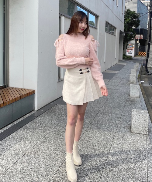 one way（ワンウェイ）の「肩あきリボンニット（ニット/セーター・レディース・ピンク/ホワイト/ブラック/チャコールグレー・FREE）」の16枚目の写真