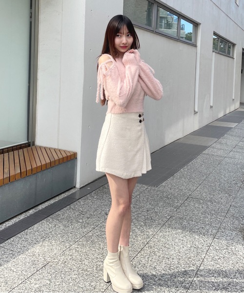 one way（ワンウェイ）の「肩あきリボンニット（ニット/セーター・レディース・ピンク/ホワイト/ブラック/チャコールグレー・FREE）」の17枚目の写真