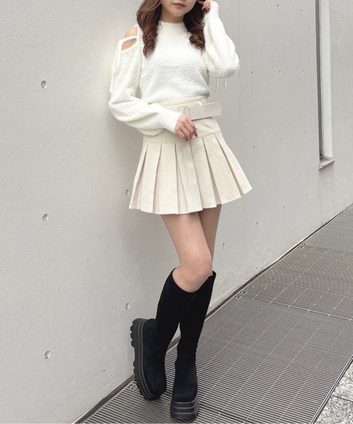 one way（ワンウェイ）の「肩あきリボンニット（ニット/セーター・レディース・ピンク/ホワイト/ブラック/チャコールグレー・FREE）」の10枚目の写真