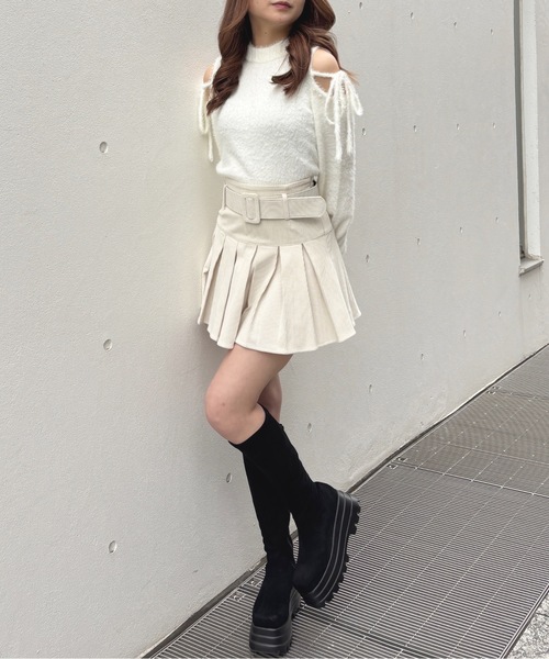 one way（ワンウェイ）の「肩あきリボンニット（ニット/セーター・レディース・ピンク/ホワイト/ブラック/チャコールグレー・FREE）」の11枚目の写真