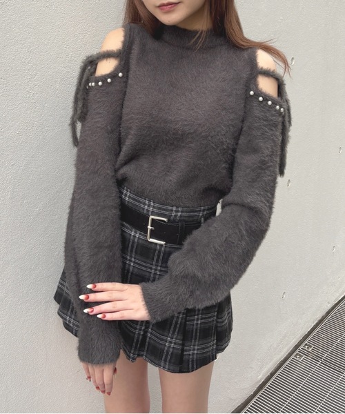 one way（ワンウェイ）の「肩あきリボンニット（ニット/セーター・レディース・ピンク/ホワイト/ブラック/チャコールグレー・FREE）」の21枚目の写真