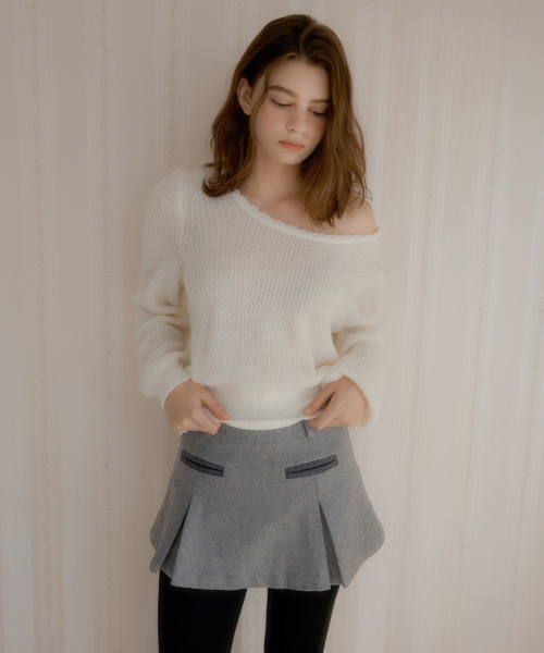 LETTER FROM MOON(レターフロムムーン)の「クロードポケットウールミニスカート(グレー)(スカート・レディース・その他・SMALL/MEDIUM)」の3枚目の写真